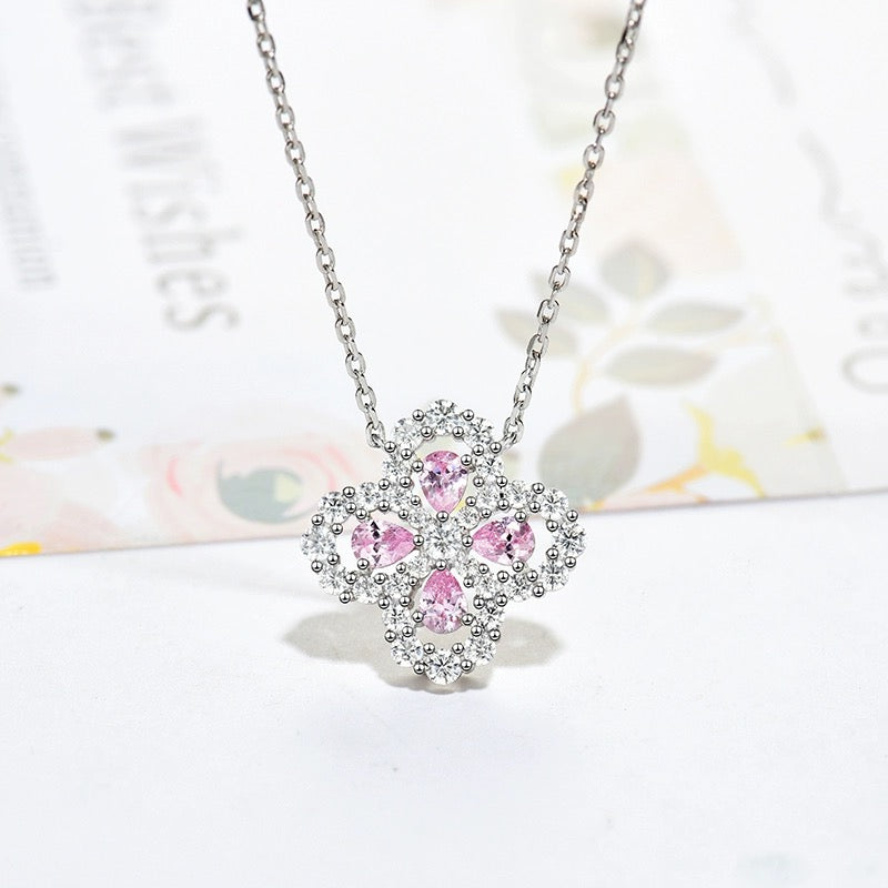 [Lumi Jewelry]LOOP NECKLACE FULL MOTIF DIAMOND 16MM MULTIPLE COLORS