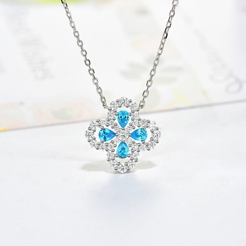 [Lumi Jewelry]LOOP NECKLACE FULL MOTIF DIAMOND 16MM MULTIPLE COLORS