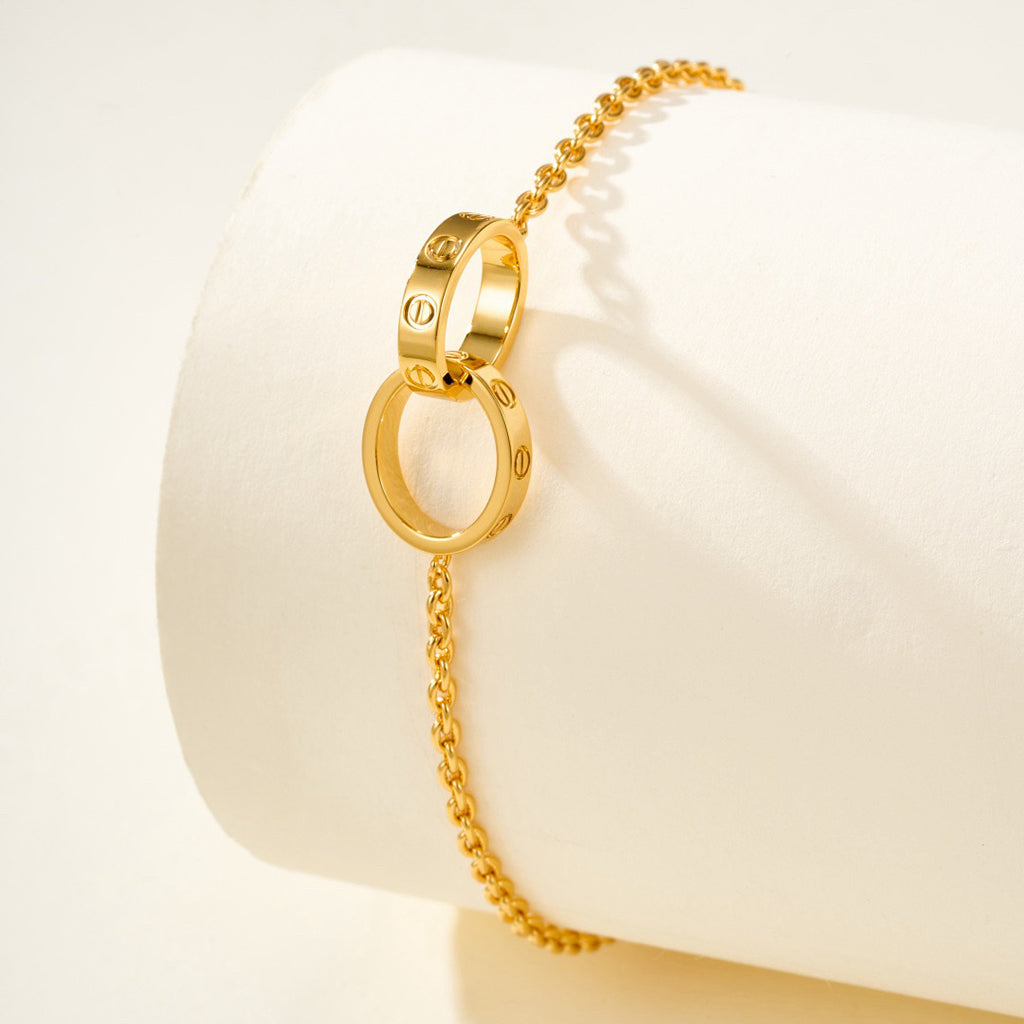 [Lumi Jewelry]LOVE BRACELET DOUBLE RING