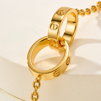 [Lumi Jewelry]LOVE BRACELET DOUBLE RING