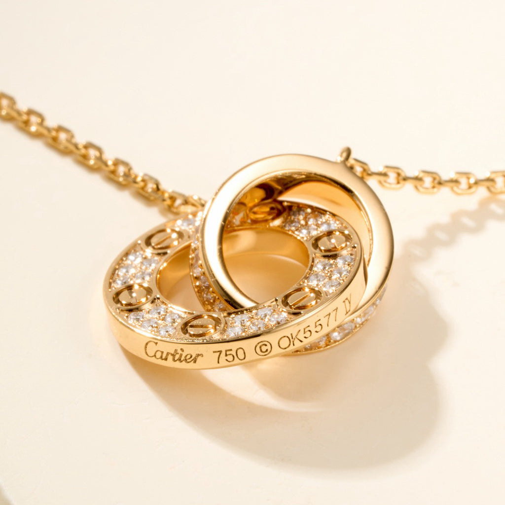 [Lumi Jewelry]LOVE DOUBLE RING FULL DIAMOND BRACELET