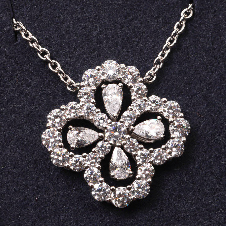 [Lumi Jewelry]LOOP NECKLACE FULL MOTIF DIAMOND 16MM MULTIPLE COLORS