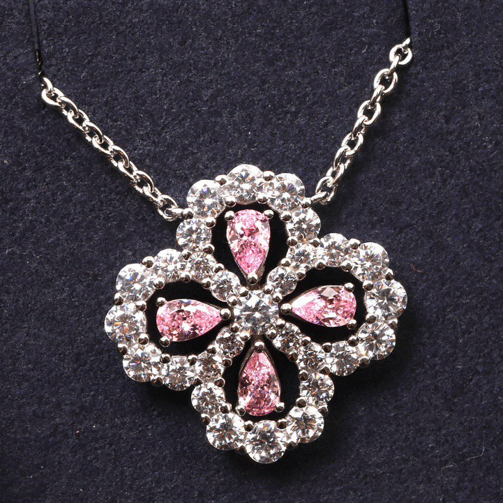 [Lumi Jewelry]LOOP NECKLACE FULL MOTIF DIAMOND 16MM MULTIPLE COLORS