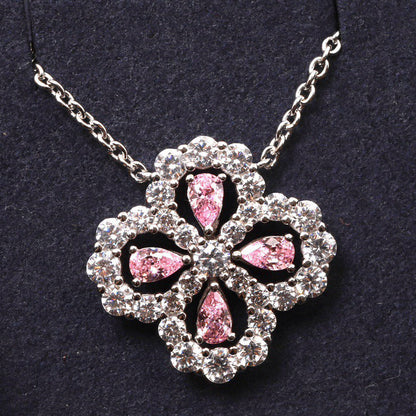 [Lumi Jewelry]LOOP NECKLACE FULL MOTIF DIAMOND 16MM MULTIPLE COLORS