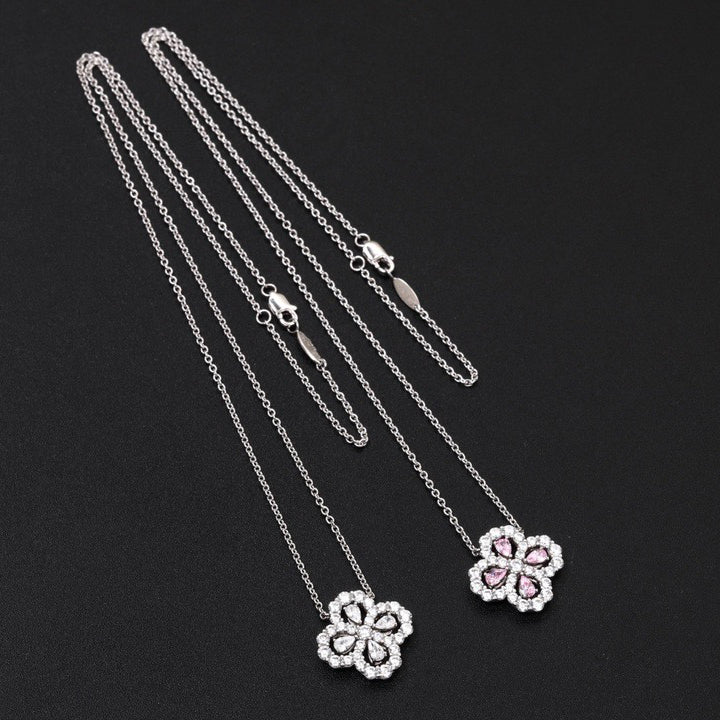 [Lumi Jewelry]LOOP NECKLACE FULL MOTIF DIAMOND 16MM MULTIPLE COLORS