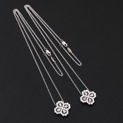 [Lumi Jewelry]LOOP NECKLACE FULL MOTIF DIAMOND 16MM MULTIPLE COLORS