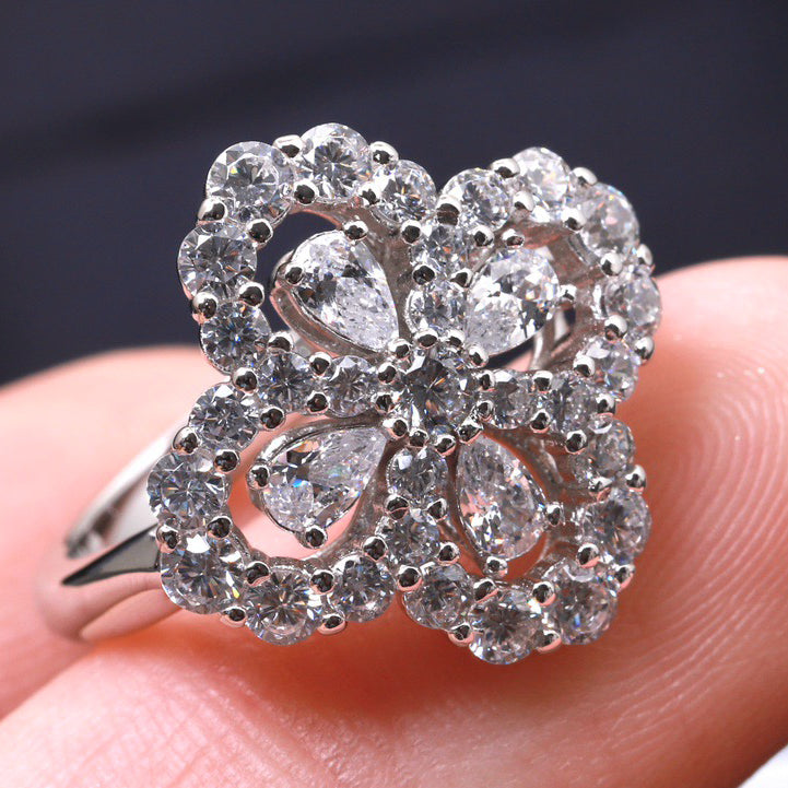 [Lumi Jewelry]LOOP RING FULL MOTIF DIAMOND 16MM SILVE