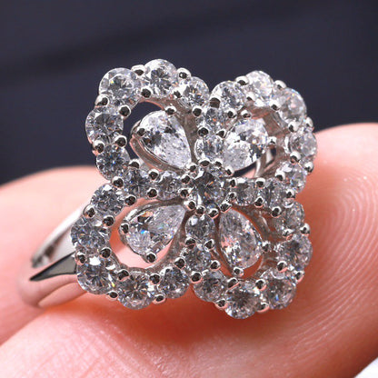 [Lumi Jewelry]LOOP RING FULL MOTIF DIAMOND 16MM SILVE