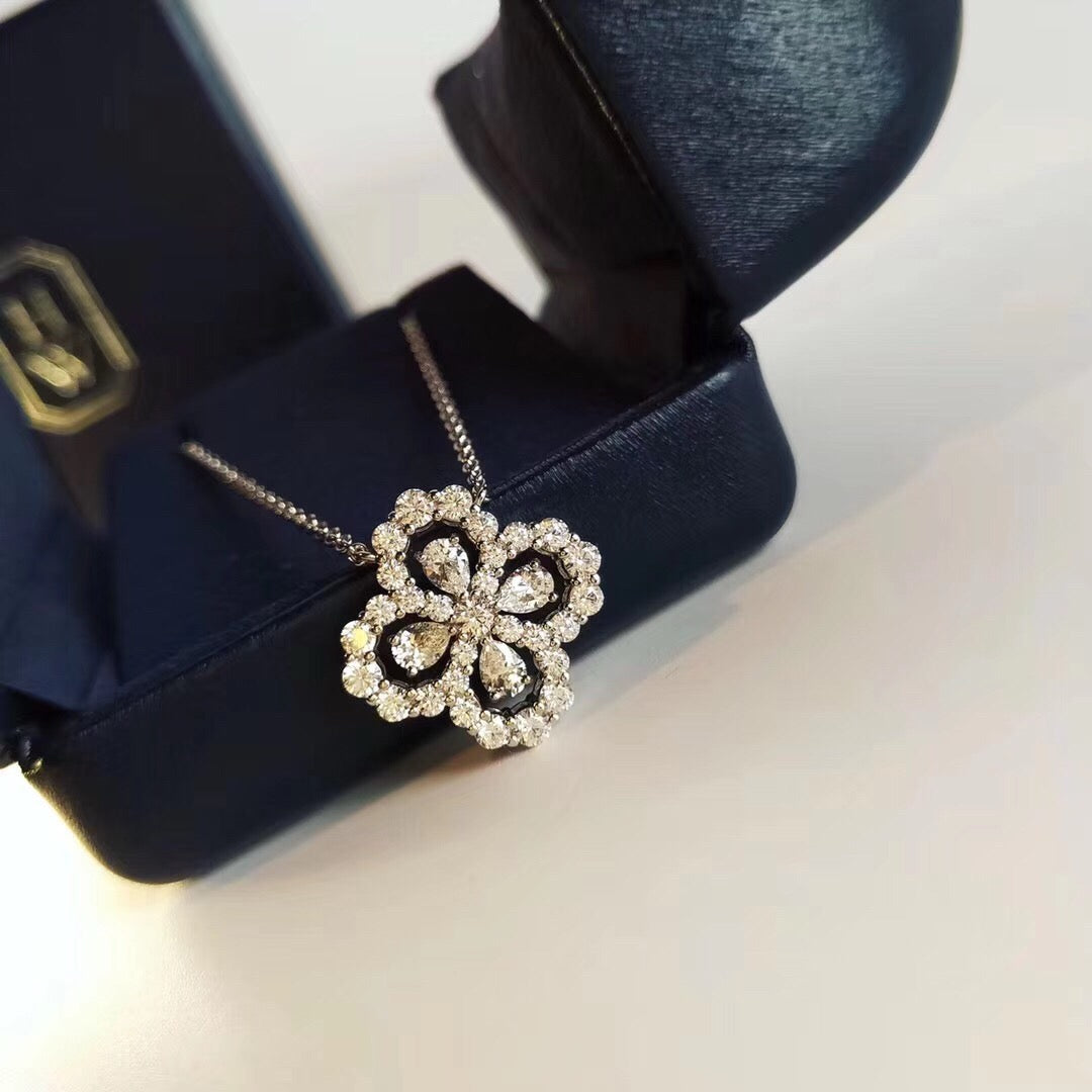 [Lumi Jewelry]LOOP NECKLACE FULL MOTIF DIAMOND 16MM MULTIPLE COLORS