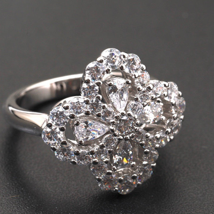 [Lumi Jewelry]LOOP RING FULL MOTIF DIAMOND 16MM SILVE