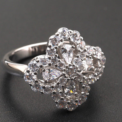 [Lumi Jewelry]LOOP RING FULL MOTIF DIAMOND 16MM SILVE