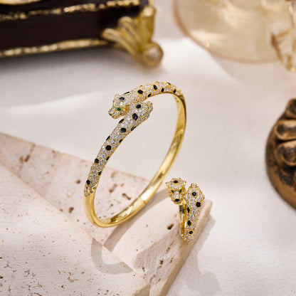 [Lumi Jewelry]PANTHERE DOUBLE HEADED FULL DIAMOND  RING