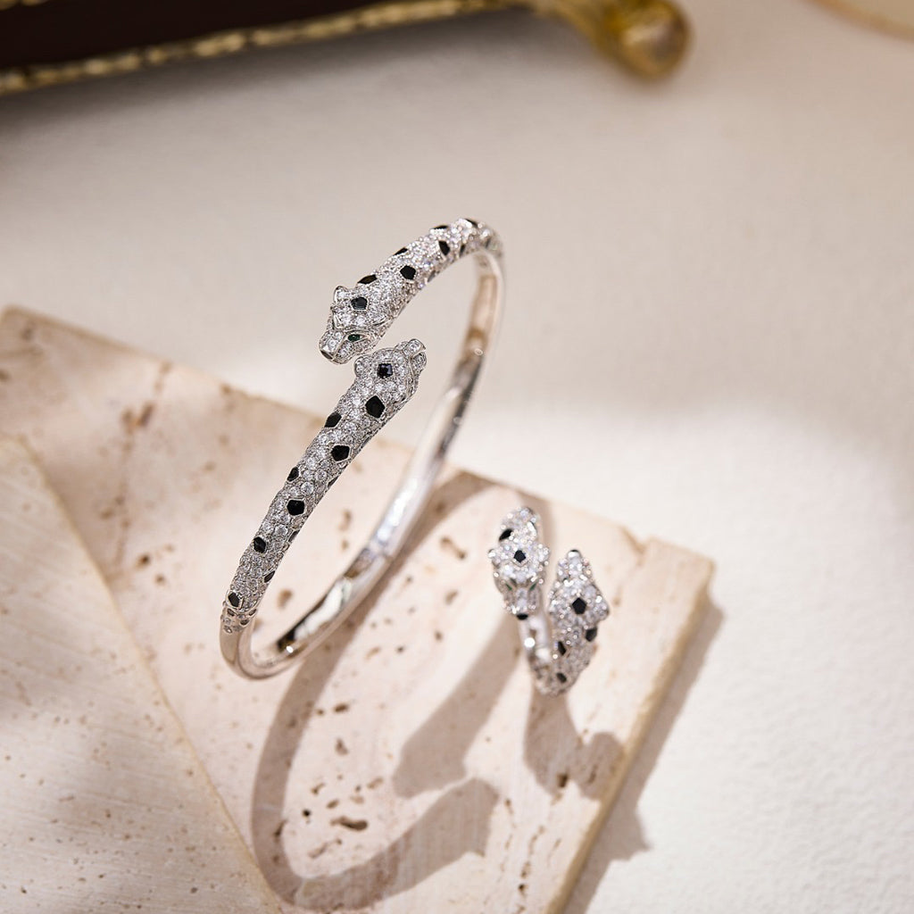 [Lumi Jewelry]PANTHERE DOUBLE HEADED FULL DIAMOND  RING