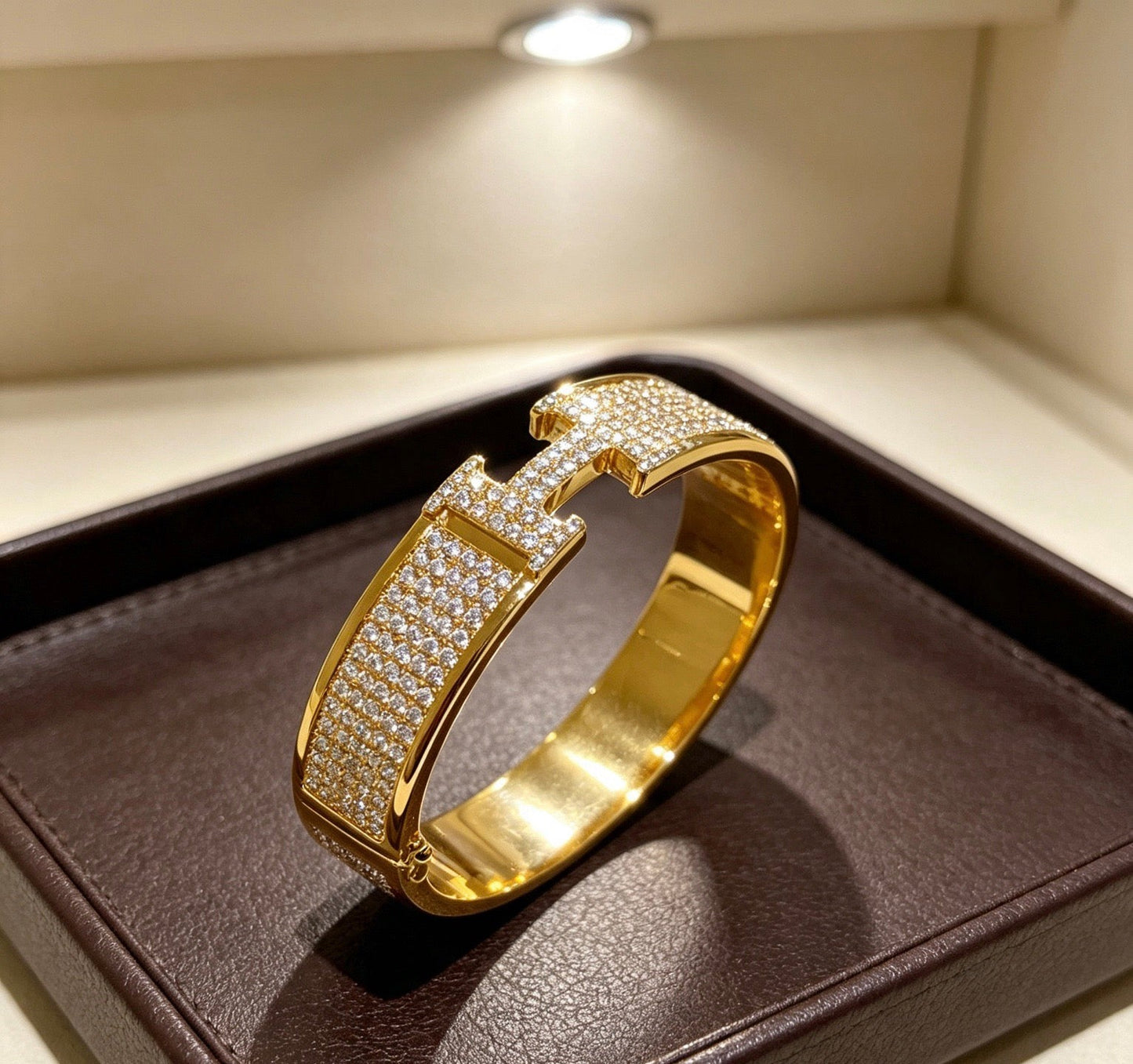 [Lumi Jewellery]H Wide-band diamond bracelet