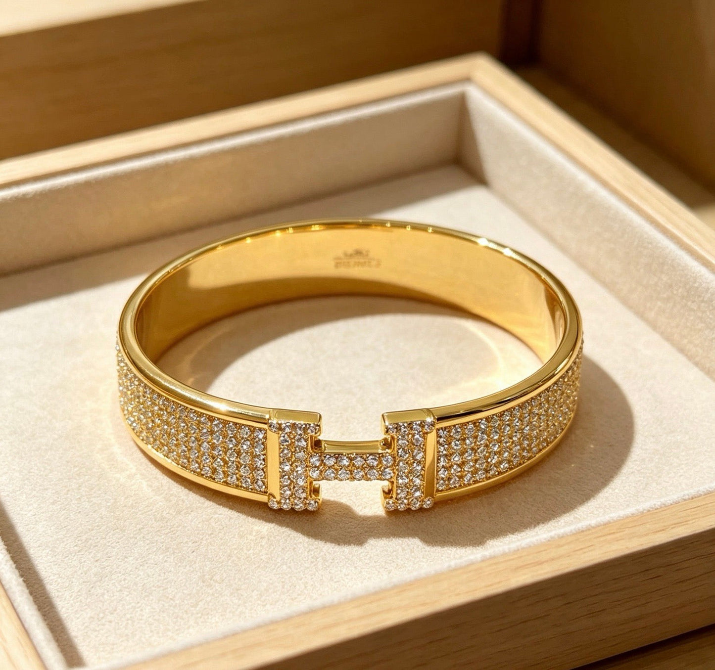 [Lumi Jewellery]H Wide-band diamond bracelet