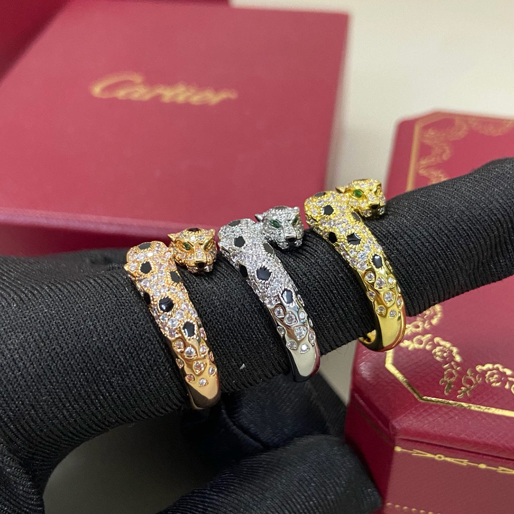 [Lumi Jewelry]PANTHERE DOUBLE HEADED FULL DIAMOND  RING