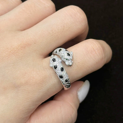 [Lumi Jewelry]PANTHERE DOUBLE HEADED FULL DIAMOND  RING