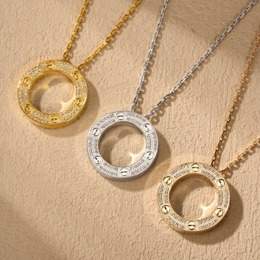 [Lumi Jewelry]LOVE NECKLACE 16MM  FULL DIAMOND