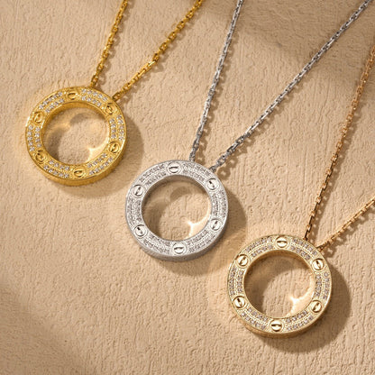 [Lumi Jewelry]LOVE NECKLACE 16MM  FULL DIAMOND