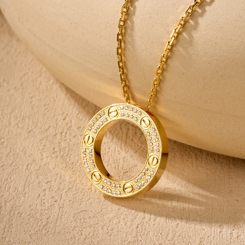 [Lumi Jewelry]LOVE NECKLACE 16MM  FULL DIAMOND
