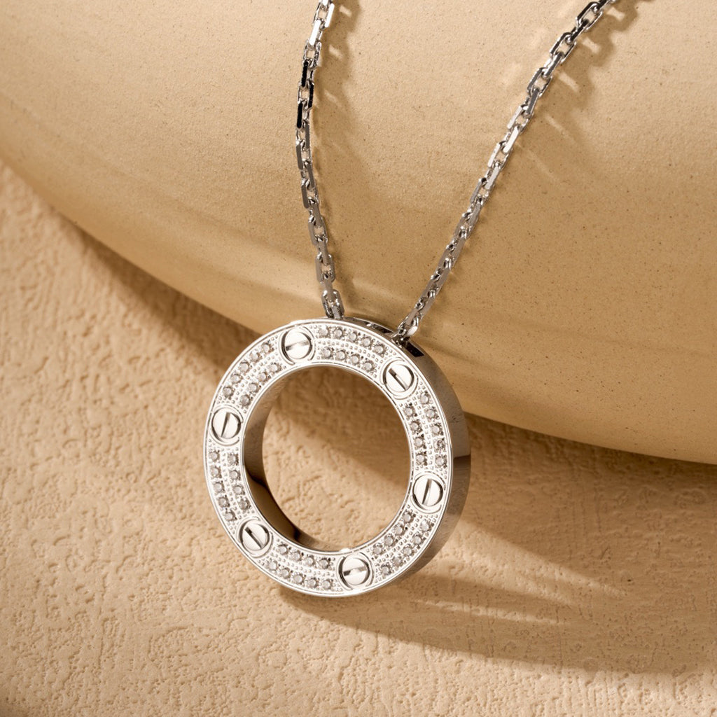[Lumi Jewelry]LOVE NECKLACE 16MM  FULL DIAMOND
