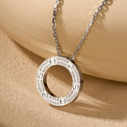 [Lumi Jewelry]LOVE NECKLACE 16MM  FULL DIAMOND