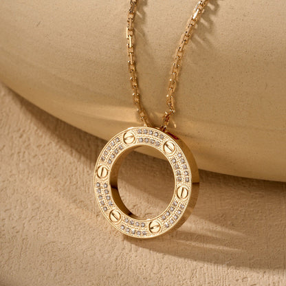 [Lumi Jewelry]LOVE NECKLACE 16MM  FULL DIAMOND