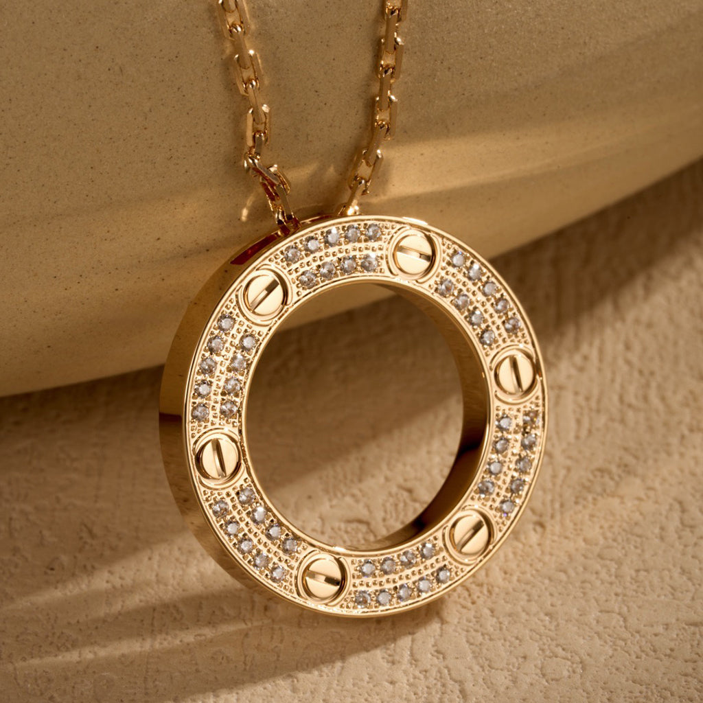 [Lumi Jewelry]LOVE NECKLACE 16MM  FULL DIAMOND