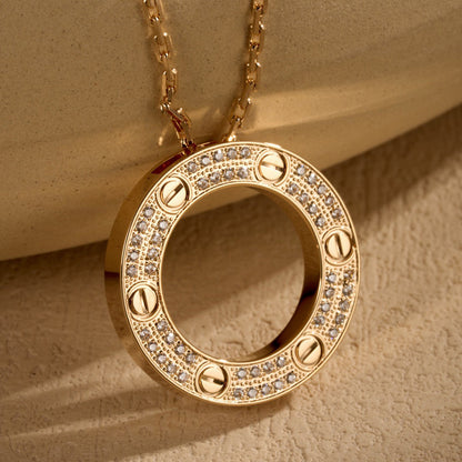 [Lumi Jewelry]LOVE NECKLACE 16MM  FULL DIAMOND