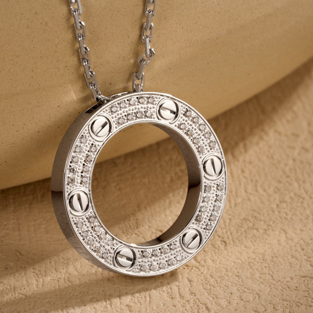 [Lumi Jewelry]LOVE NECKLACE 16MM  FULL DIAMOND