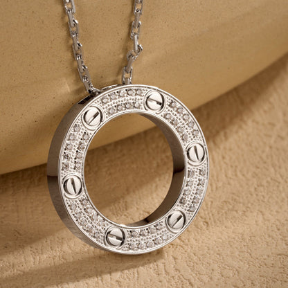 [Lumi Jewelry]LOVE NECKLACE 16MM  FULL DIAMOND