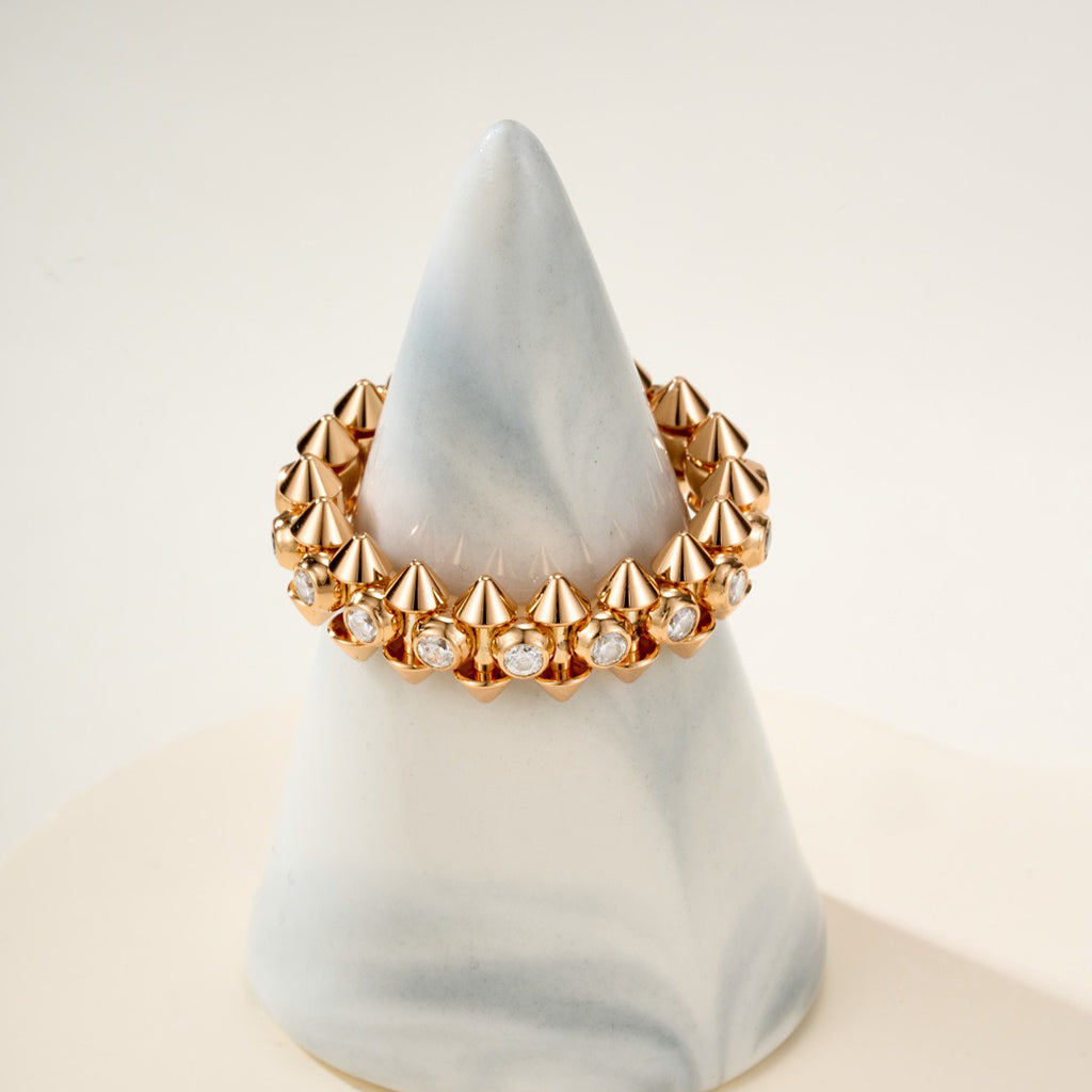 [Lumi Jewelry]CLASH 6.8MM DIAMOND MEDIUM RING