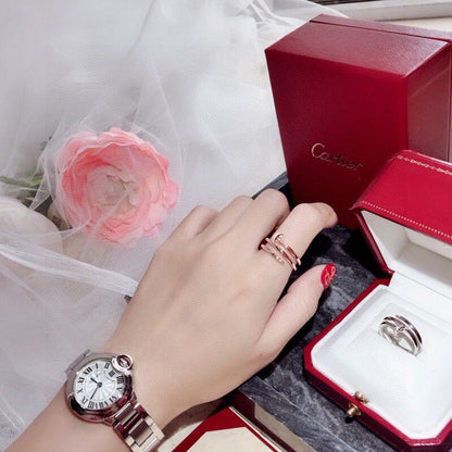 [Lumi Jewelry]JUSTE RING 4.8MM HALF DIAMOND
