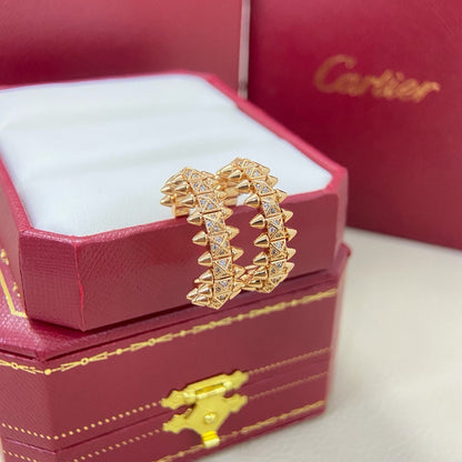 [Lumi Jewelry]CLASH 6.4MM FULL DIAMOND SMALL EARRINGS