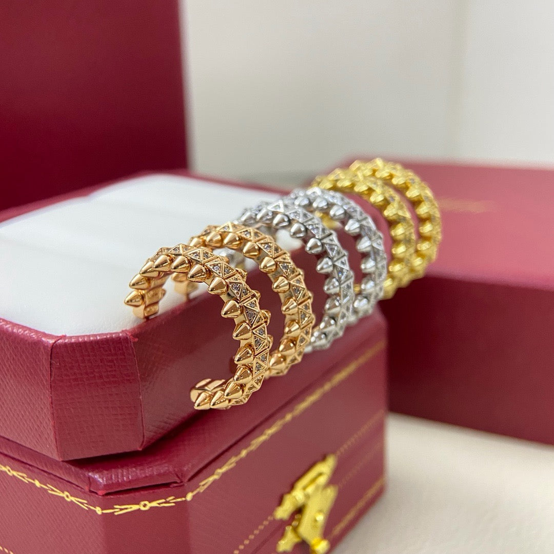 [Lumi Jewelry]CLASH 6.4MM FULL DIAMOND SMALL EARRINGS