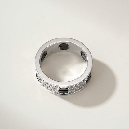 [Lumi Jewelry]LOVE RING 5.5MM DIAMONDS PAVED CERAMIC