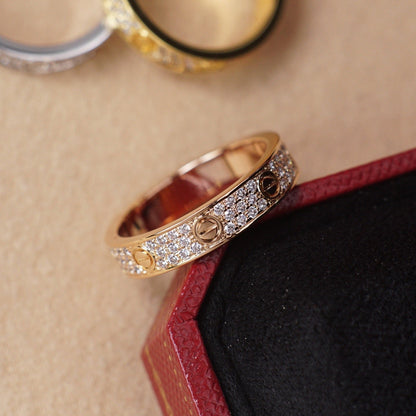 [Lumi Jewelry]LOVE RING 4.0MM DIAMOND PAVED