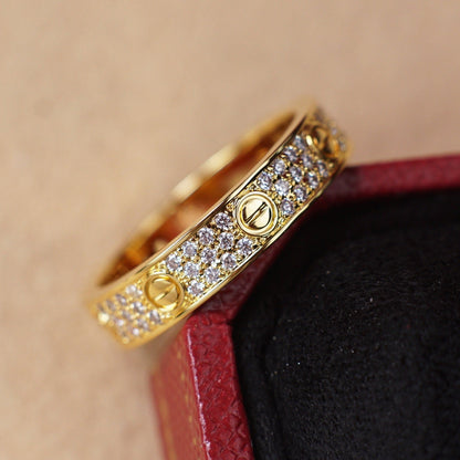 [Lumi Jewelry]LOVE RING 4.0MM DIAMOND PAVED