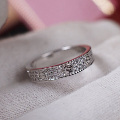 [Lumi Jewelry]LOVE RING 4.0MM DIAMOND PAVED