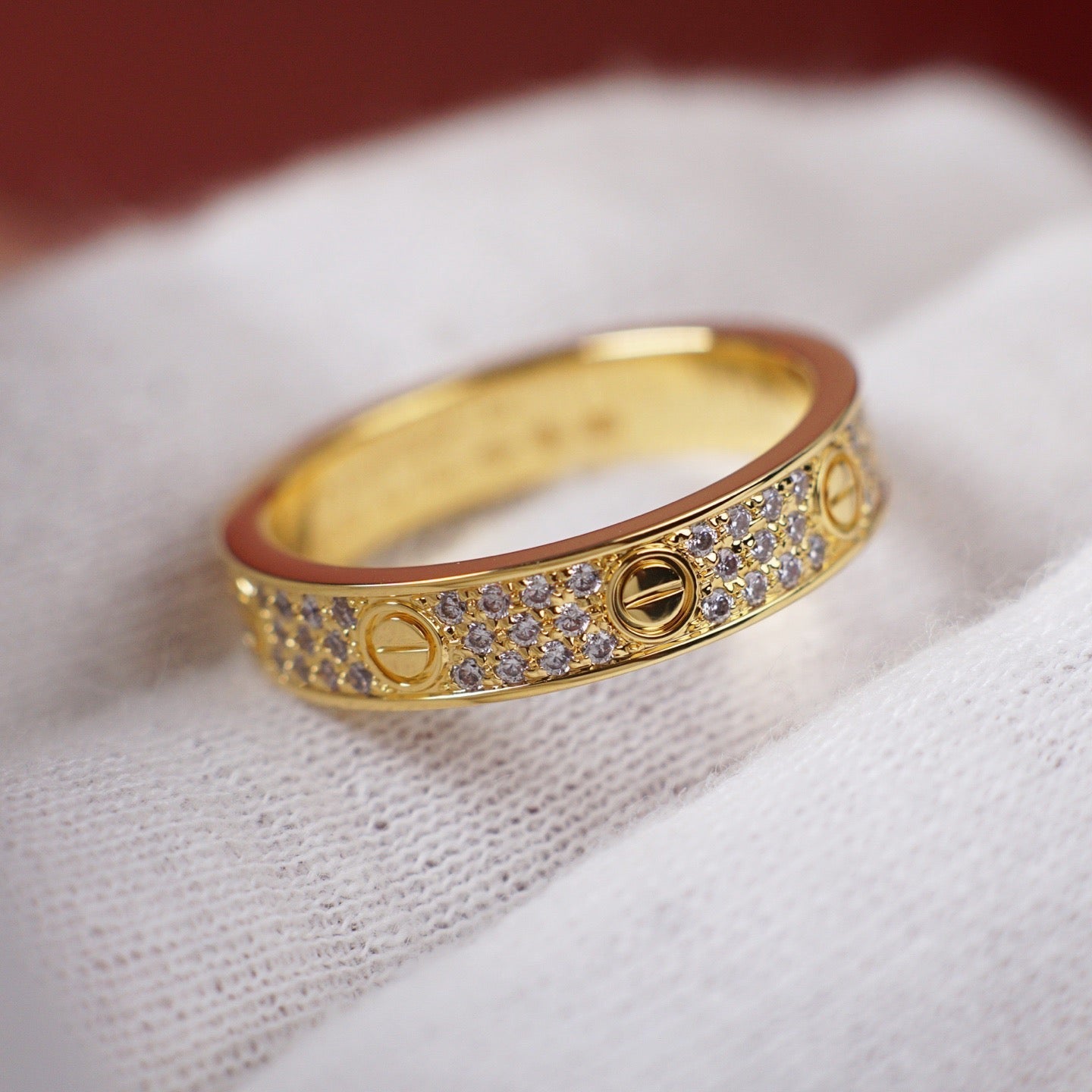 [Lumi Jewelry]LOVE RING 4.0MM DIAMOND PAVED