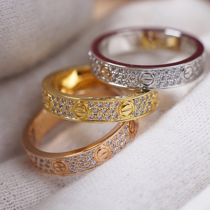 [Lumi Jewelry]LOVE RING 4.0MM DIAMOND PAVED