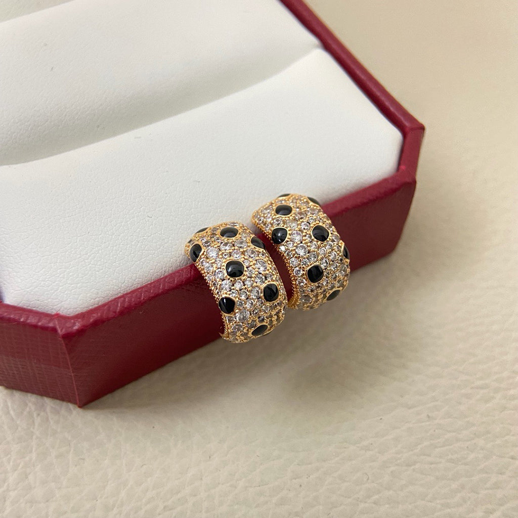 [Lumi Jewelry]PANTHERE MINI FULL DIAMOND EARRINGS