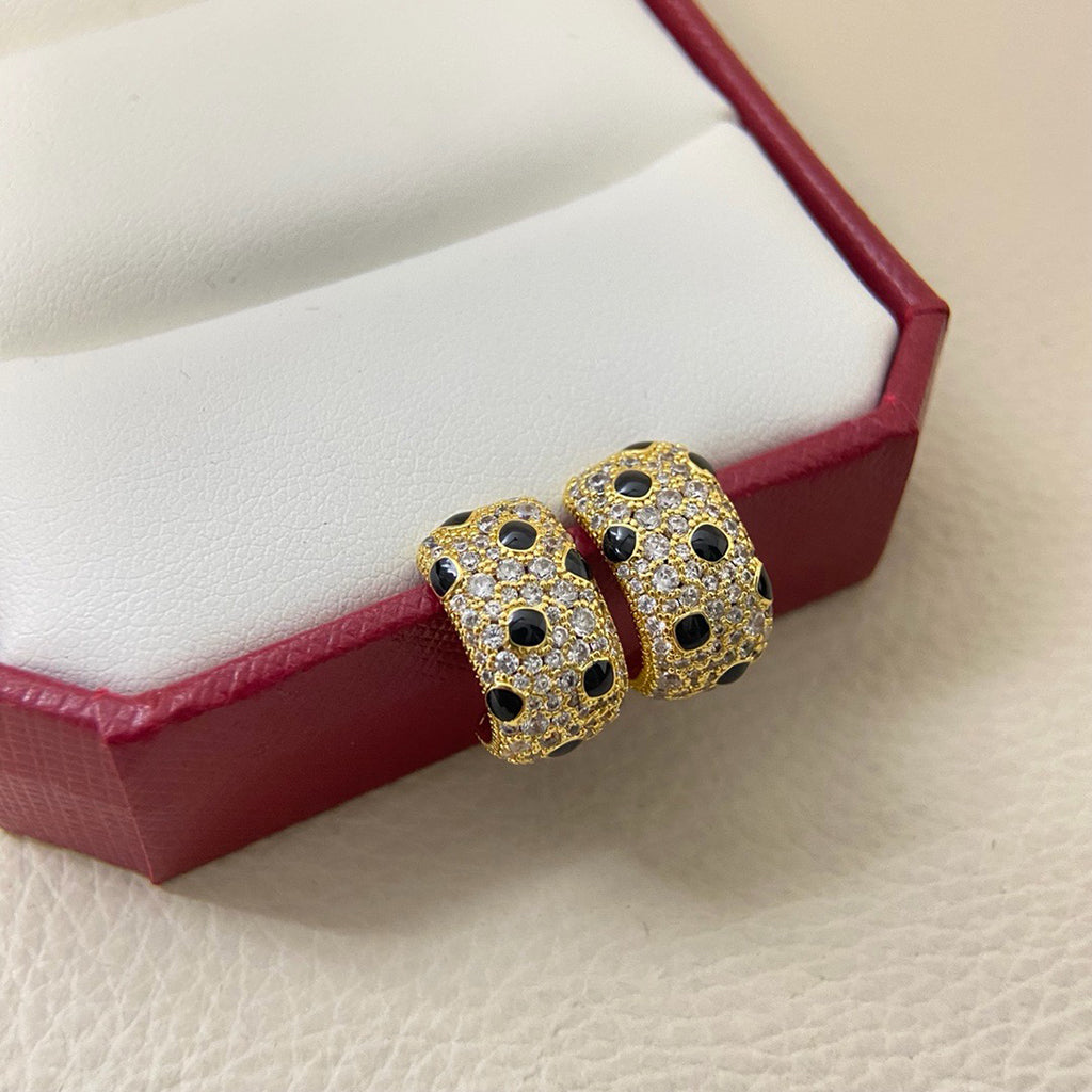 [Lumi Jewelry]PANTHERE MINI FULL DIAMOND EARRINGS