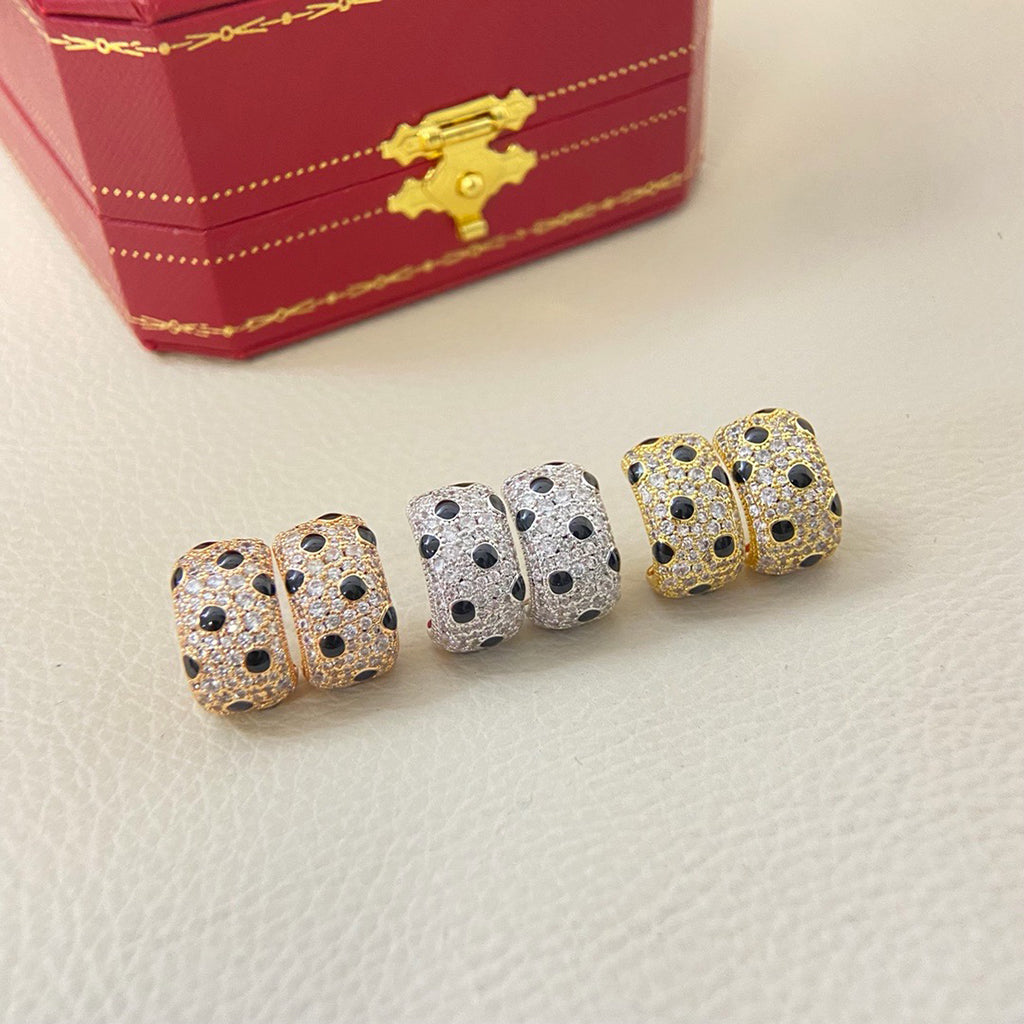 [Lumi Jewelry]PANTHERE MINI FULL DIAMOND EARRINGS