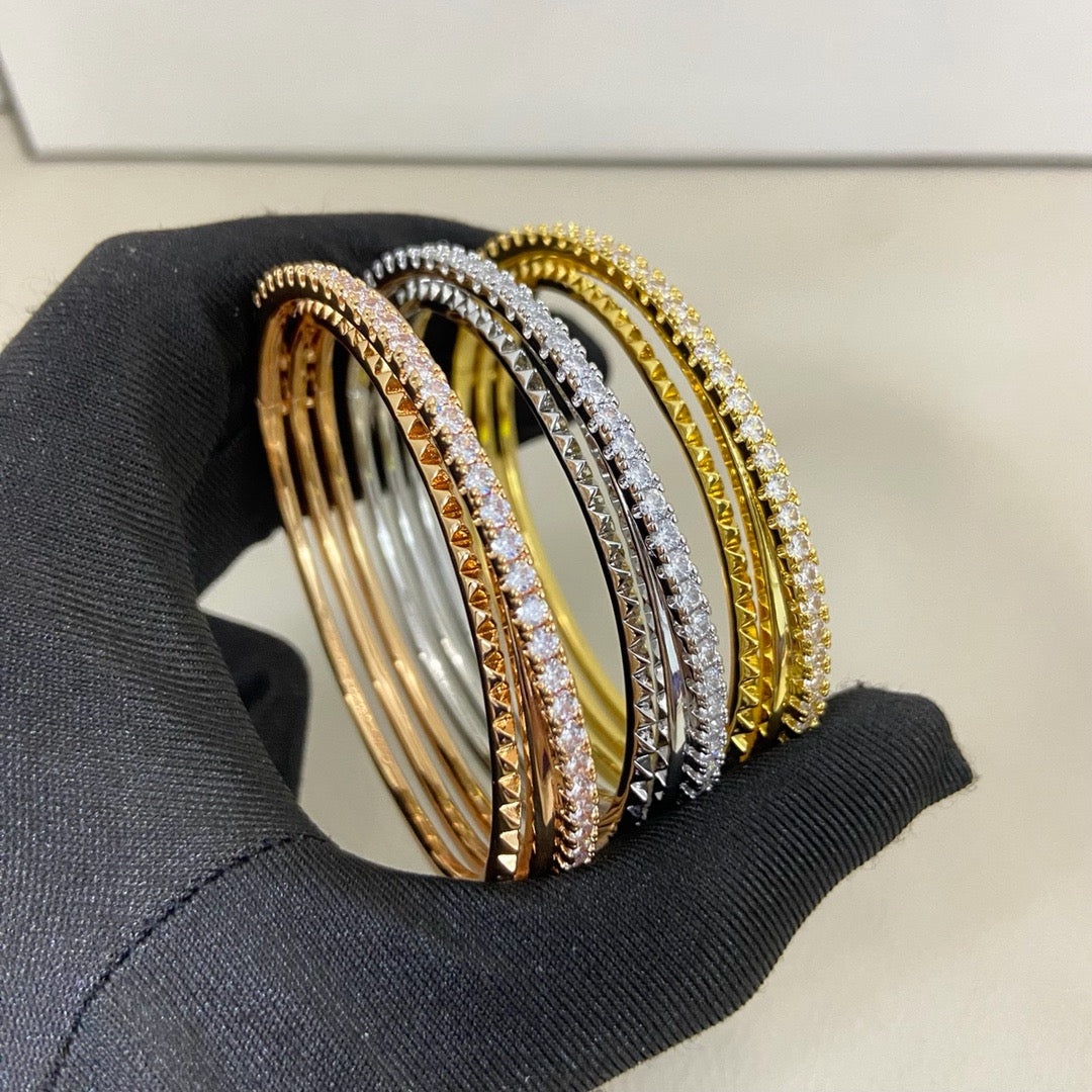 [Lumi Jewelry]ETINCELLE HALF-PAVED DIAMOND BRACELET