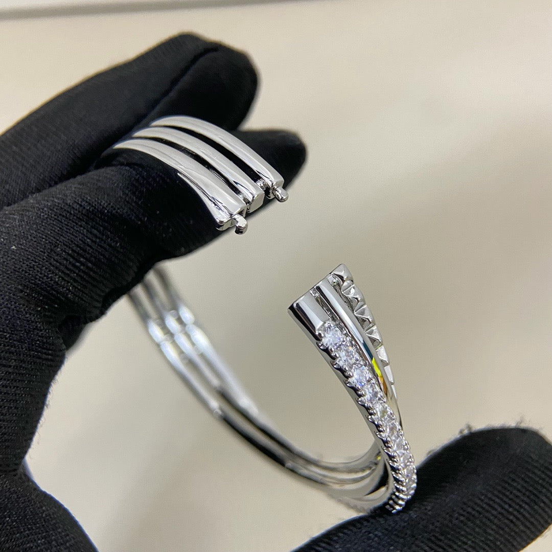 [Lumi Jewelry]ETINCELLE HALF-PAVED DIAMOND BRACELET