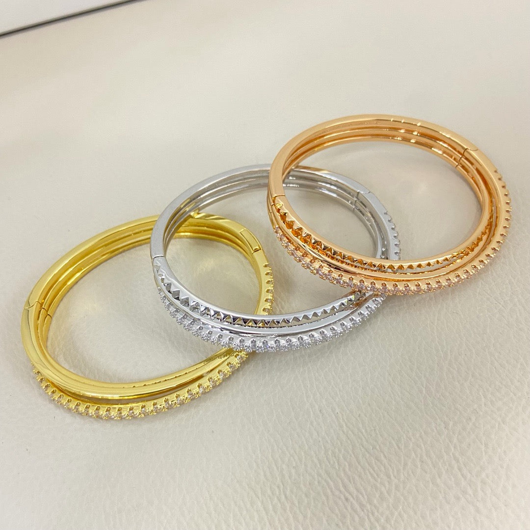 [Lumi Jewelry]ETINCELLE HALF-PAVED DIAMOND BRACELET