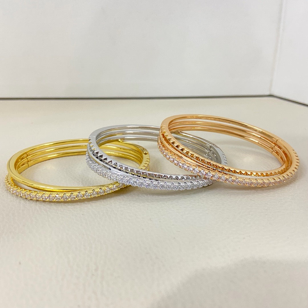 [Lumi Jewelry]ETINCELLE HALF-PAVED DIAMOND BRACELET