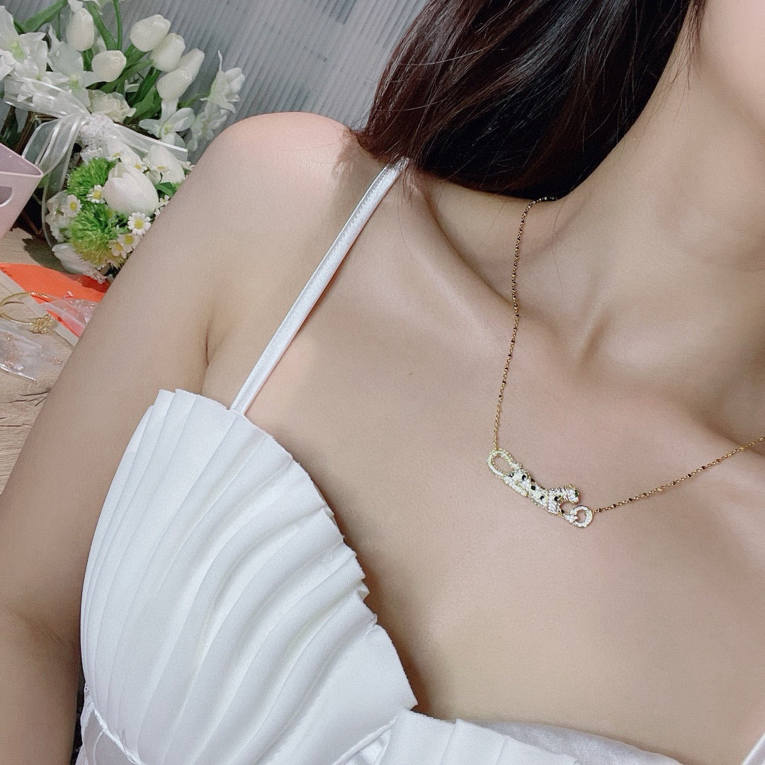 [Lumi Jewelry]PANTHERE PAVED DIAMOND NECKLACE