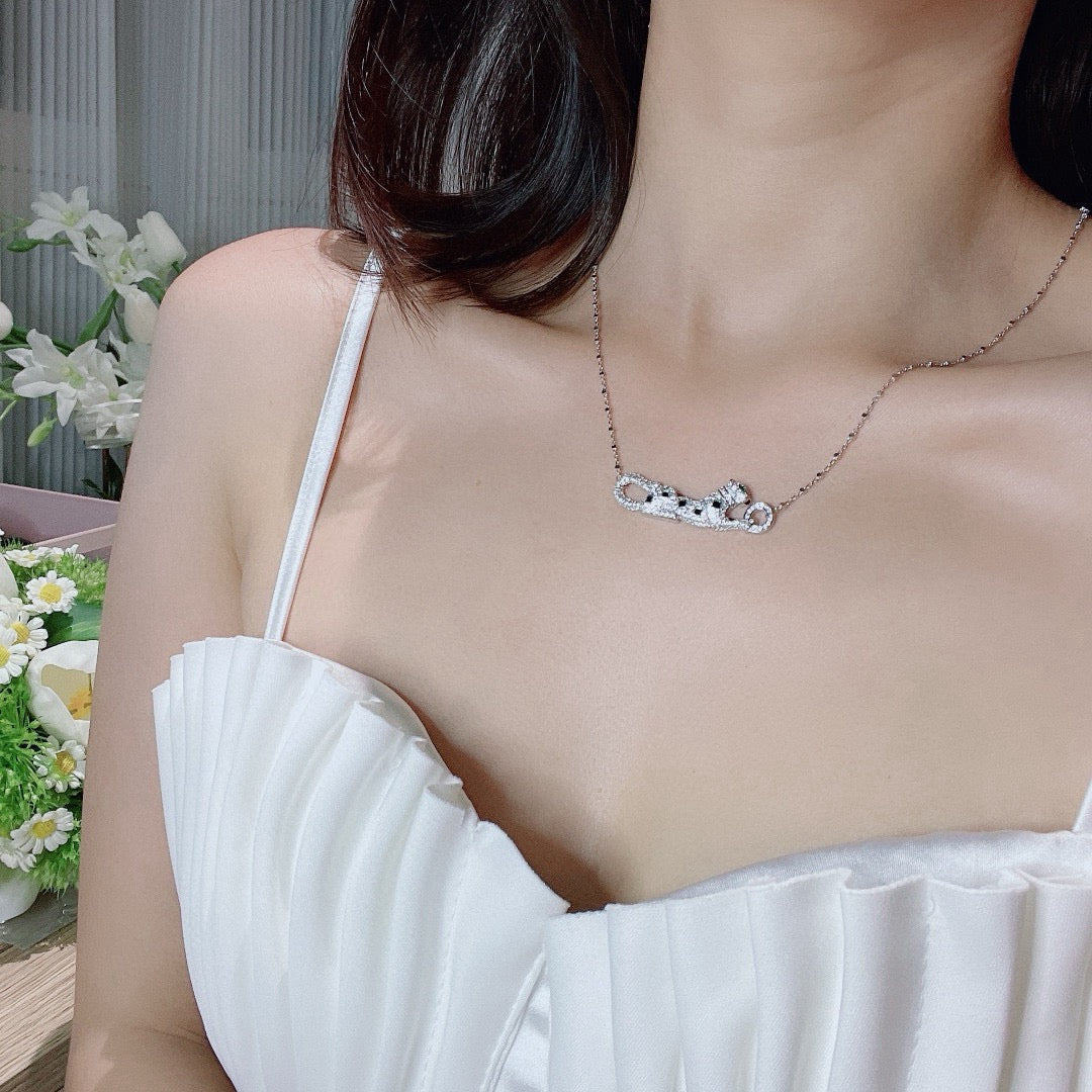[Lumi Jewelry]PANTHERE PAVED DIAMOND NECKLACE